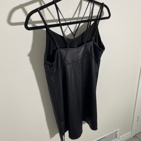 Black Pleather Mini Dress - Picture 7 of 12